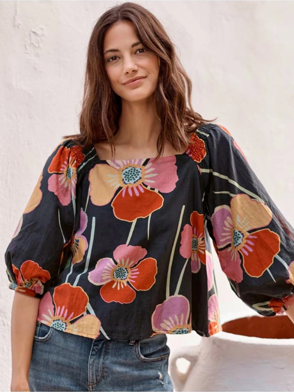 Velvet by Graham & Spencer Jasmine Printed Top Size XS